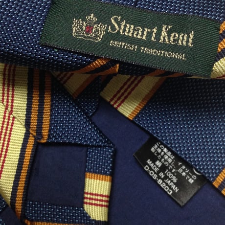 スチュアートケント STUART KENT 良品 微光沢 ネクタイ 斜めストライプ レジメンタル 濃紺系 ネイビー系 T-009322