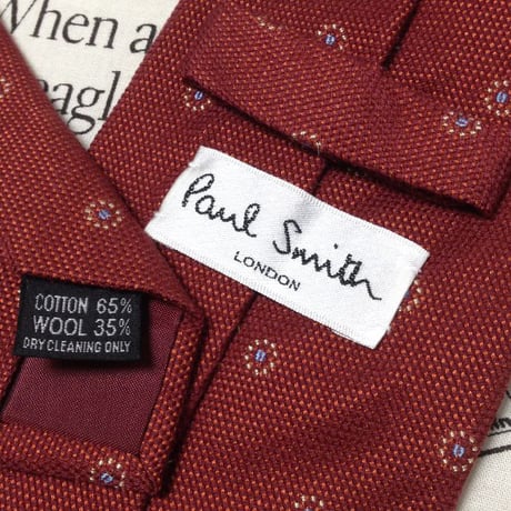 ポール スミス Paul Smith 微光沢 ネクタイ 日本製 コットン ウール パターン柄 ミックス K-007058