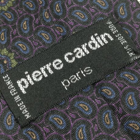 ピエールカルダン pierre cardin 良品 微光沢 ネクタイ フランス製 シルク100% ペイズリー柄 ミックス T-005870