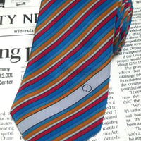 ダンヒル dunhill 美品 ネクタイ 斜めストライプ レジメンタル ミックス K-005322