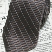 タケオキクチ TAKEO KIKUCHI TK 良品 微光沢 ネクタイ 日本製 シルク100% パターン柄 裏地パターン柄 茶系ベース ブラウン系 J-005223
