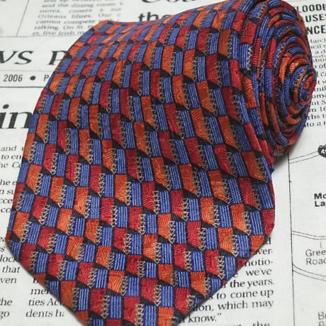 エルメネジルドゼニア Ermenegildo Zegna 美品 未使用品 微光沢 ネクタイ イタリア製 シルク100% パターン柄 ワインレッド系 赤系 F-004788