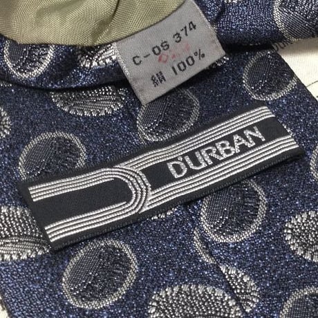 ダーバン DURBAN 良品 微光沢 ネクタイ イタリア生地 日本製 シルク100% パターン柄 ミックス Y-006229