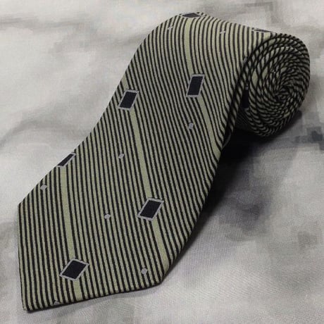 ジョルジオアルマーニ GIORGIO ARMANI 良品 微光沢 ネクタイ シルク 斜めストライプ レジメンタル ミックス Q-007719