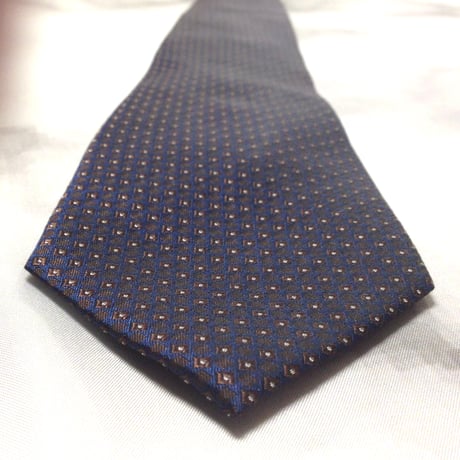 レノマ renoma up 美品 微光沢 ネクタイ シルク100% パターン柄 濃紺系 ネイビー系 T-009304
