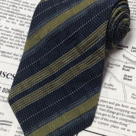 ジョルジオアルマーニ GIORGIO ARMANI 美品 微光沢 ネクタイ イタリア製 シルク100% 斜めストライプ レジメンタル ミックス V-006003