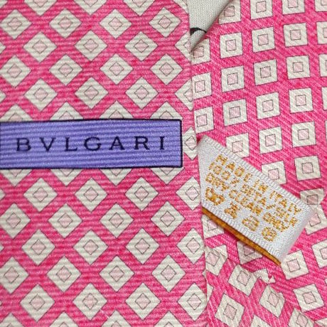 ブルガリ BVLGARI 微光沢 ネクタイ イタリア製 シルク100% パターン柄 ミックス T-005923