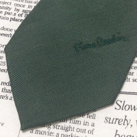 ピエールカルダン pierre cardin 美品 微光沢 ネクタイ シルク100% ツイード調 緑系 グリーン系 N-007440