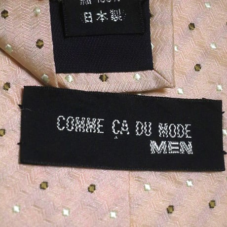 コムサデモードメン COMME CA DU MODE MEN 微光沢 ネクタイ 日本製 シルク100% ドット柄 ピンク系 J-005228