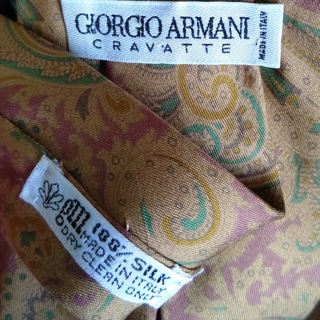 ジョルジオアルマーニ GIORGIO ARMANI 良品 微光沢 ネクタイ イタリア製 シルク100% ペイズリー柄 ミックス X-008122