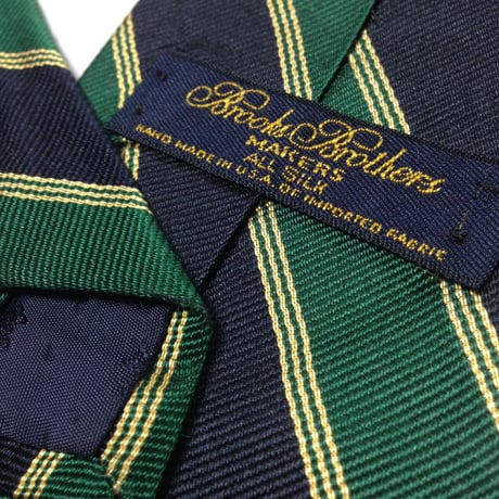 ブルックスブラザーズ BROOKS BROTHERS 微光沢 ネクタイ 斜めストライプ レジメンタル 濃紺系 ネイビー系 W-009415