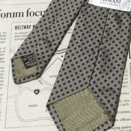 アルマーニ コレツィオーニ Armani Collezioni コレッツィオーニ 美品 微光沢 ネクタイ イタリア製 シルク100% ブロックドット柄 ミックス Z-006293