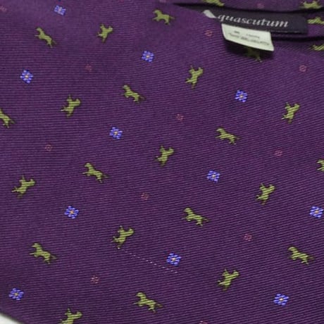 アクアスキュータム Aquascutum 微光沢 ネクタイ アスコット タイ シルク100% 馬 ホース 動物 アニマル ミックス Y-006240