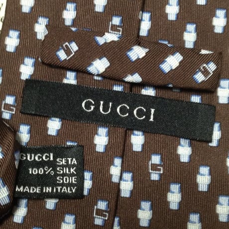 グッチ GUCCI 良品 微光沢 ネクタイ イタリア製 シルク100% パターン柄 ミックス M-007375