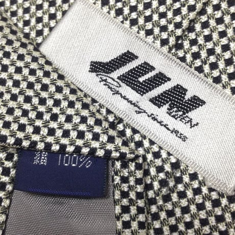 ジュンメン JUN MEN 良品 微光沢 ネクタイ シルク100% パターン柄 T-009296