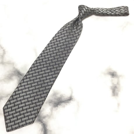 ジュンコ シマダ オム JUNKO SHIMADA JS HOMME 良品 微光沢 ネクタイ パターン柄 シルバー系 グレー系 T-009326