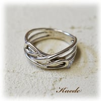 Silver :　エックスラインのひもリング/17.5号