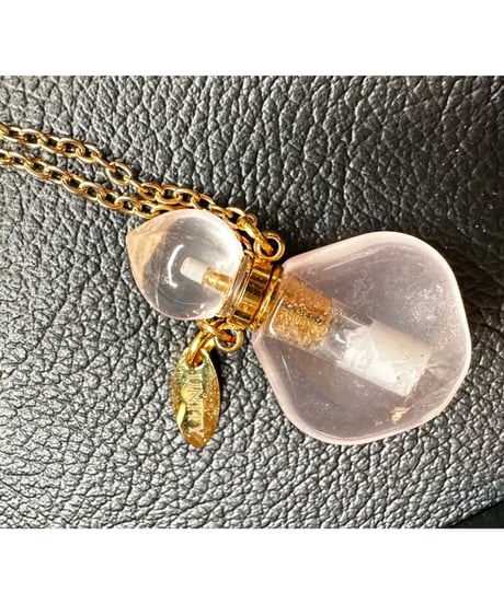 Rose Quartz Bottle Pendant Necklace