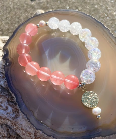 redcherry quartz  × Rainbow Crackle Quartz