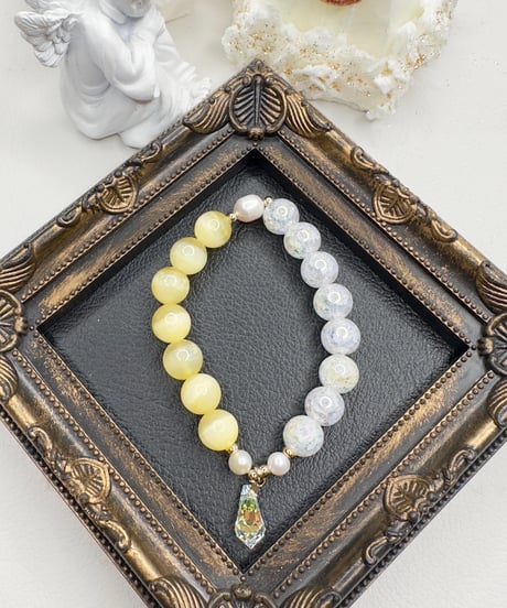 Selenite × Rainbow Crackle Quartz
