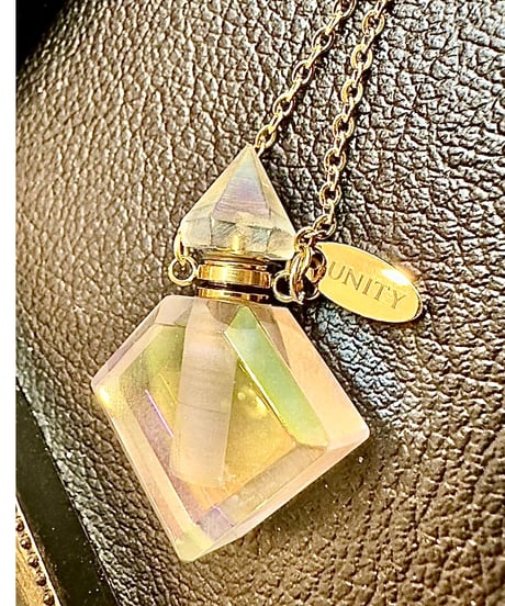 Aura Quartz Crystal Bottle Pendant Necklace