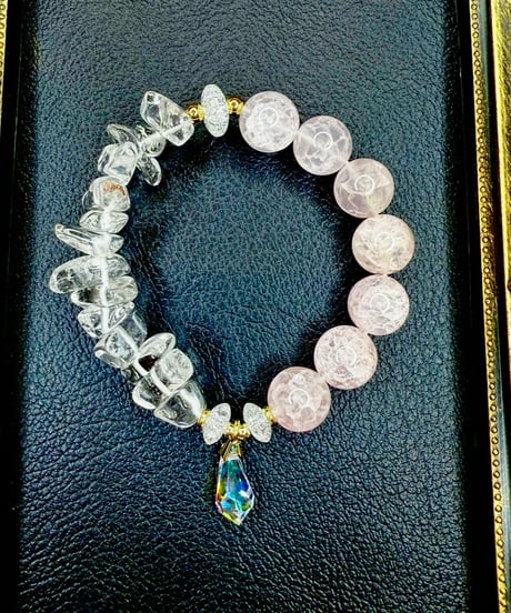 Crackle Rosequartz × High Quality Crystal（限定1本）