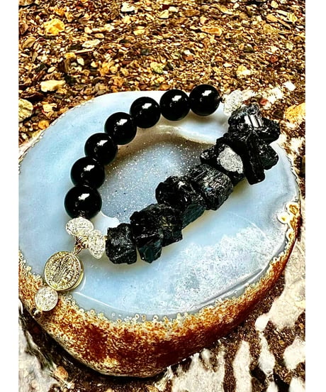Morion × Raw Tourmaline (限定数本）