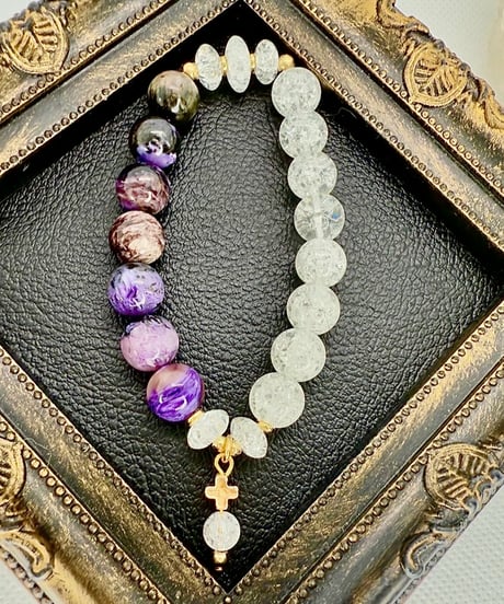 Charoite × Crackle Quartz