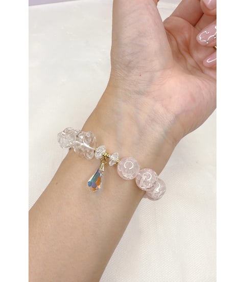 Crackle Rosequartz × High Quality Crystal（限定1本）