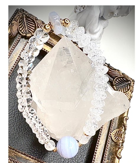 Blue Lace Agate ×  Crackle Quartz × Clear Quartz