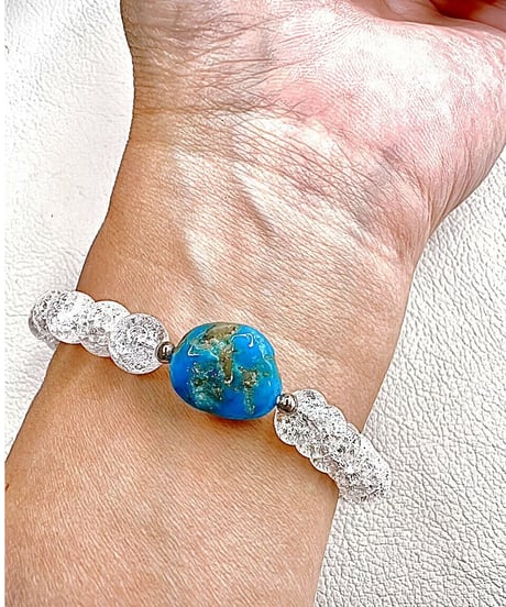 High Quality Kingman Turquoise × Crackle Crystal