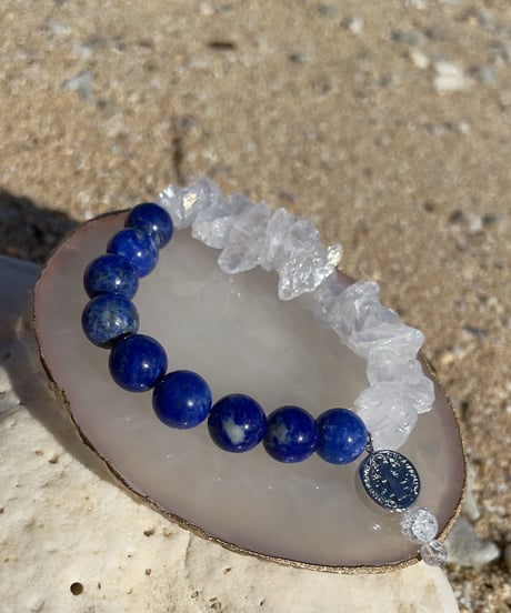 lapis lazuli×crystal （聖ベネディクトのメダイチャーム付）
