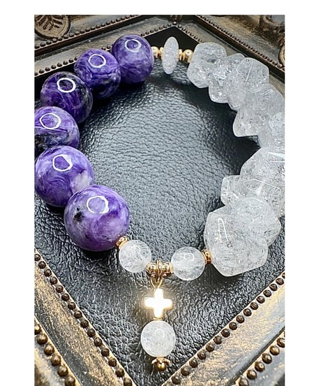 Charoite × Crackle Quartz