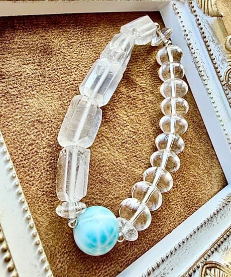 High Quality Larimar × High Quality Crystal × Crystal Roughrock（限定数本）