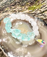 Raw Cyan Crystal × Crackle Quartz