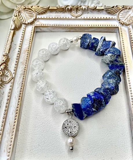 Raw lapis lazuli × Crackle Quartz