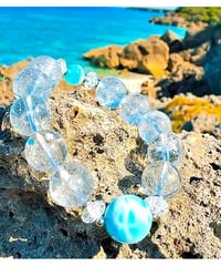 High Quality Blue Rutile Quartz × High Quality Larimar (限定１本)