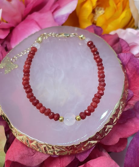 Red Jade×rose quartz