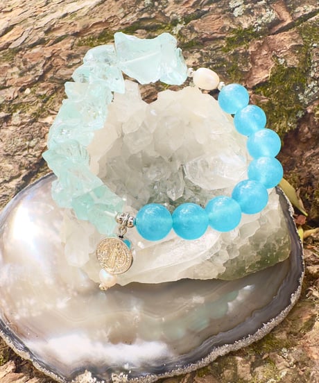 Raw Cyan Crystal × Aquamarine