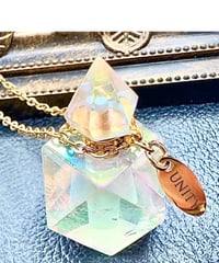 Aura Quartz Crystal Bottle Pendant Necklace