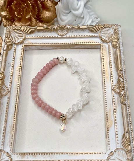 Pink Opal× Crackle Quartz