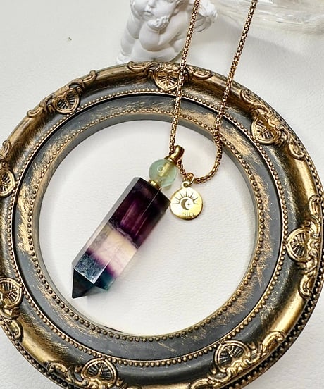 Fluorite Point Bottle Necklace Pendant