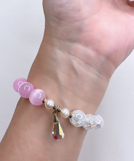 Selenite × Rainbow Crackle Quartz