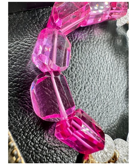 Pink Sapphire × High Quality Crackle Quartz （限定１本）