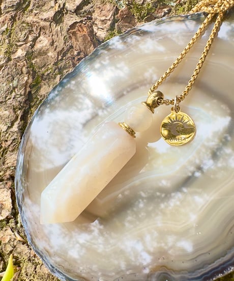 White Crystal Point Bottle Necklace Pendant