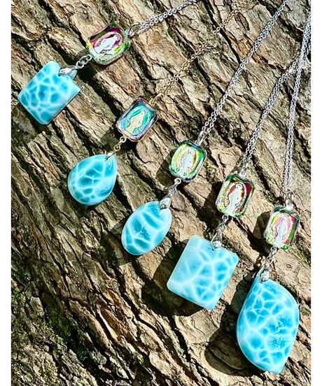 High Quality Larimar × vintage glass（限定１本）