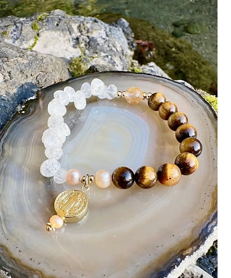 Tiger Eye × High Quality Golden Rutile × Crackle Quartz