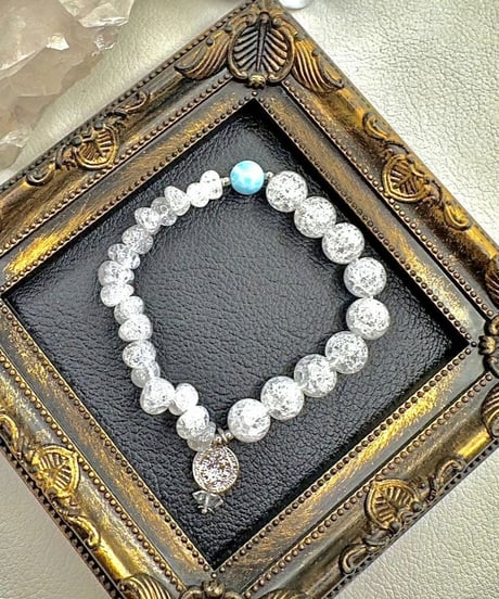Crackle Quartz × high quality Larimar × Crackle Quartz