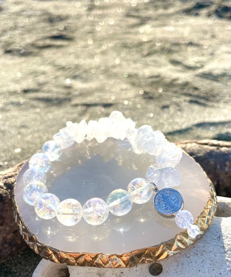 Rainbow Crackle Quartz ×Crystal ベネディクトメダイ