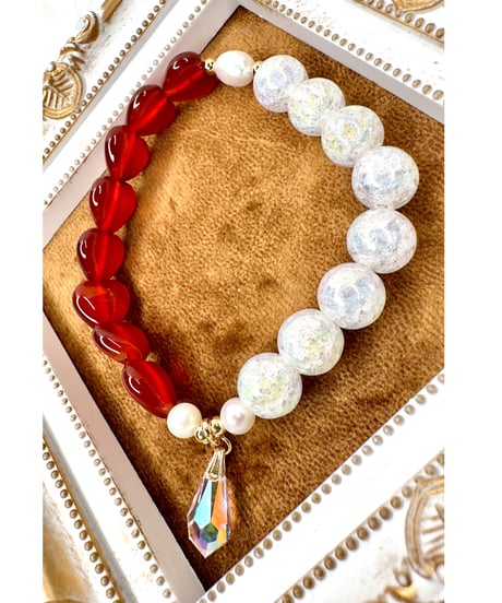 Red Jade × Rainbow Crackle Quartz